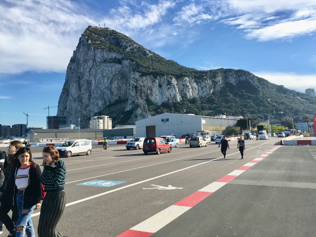 Caravan Travels to the Rock of Gibraltar seen from the runway